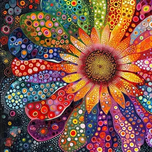 Daisy Flower Pattern DIY Diamond Arts Colorful Painting Kit without Frame, DIY 5D Diamond Arts Colorful Painting Kit, Wall Art Decor for Home Bedroom