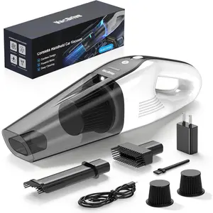Handheld Vacuum Cordless, Ultra- Suction  Vacuum Portable Cordless, Rechargeable Hand Held  Vacuum Cleaner High Power with Multi-Nozzles & Washable Filter for , , Pets, White&Black