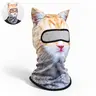 Unisex Cartoon 3D Kitty Cat Ears Polyester Balaclava - One Size Full Face Covering, Windproof, Absorbent Ski Mask, Cool Gifts for Adults for Skiing, Festivals,outdoorfun