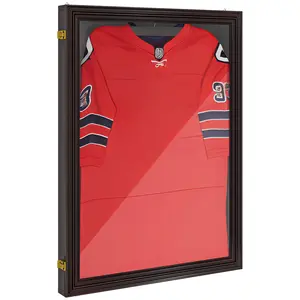 HOMCOM 24" x 32" Jersey Frame Display Case, UV-Resistant Jersey Shadow Box with 2 Keys, Hanger, Black