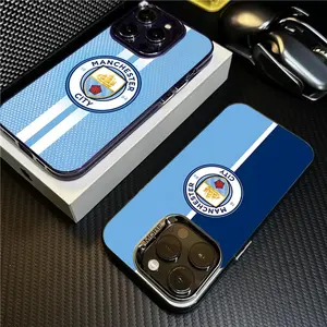 M-Manchesters City Football Club Phone Case For iPhone 17 Pro Max 15 16 14 Plus 12 13 XS Max 11 Pro Fashion Colorful Silver Back Cover