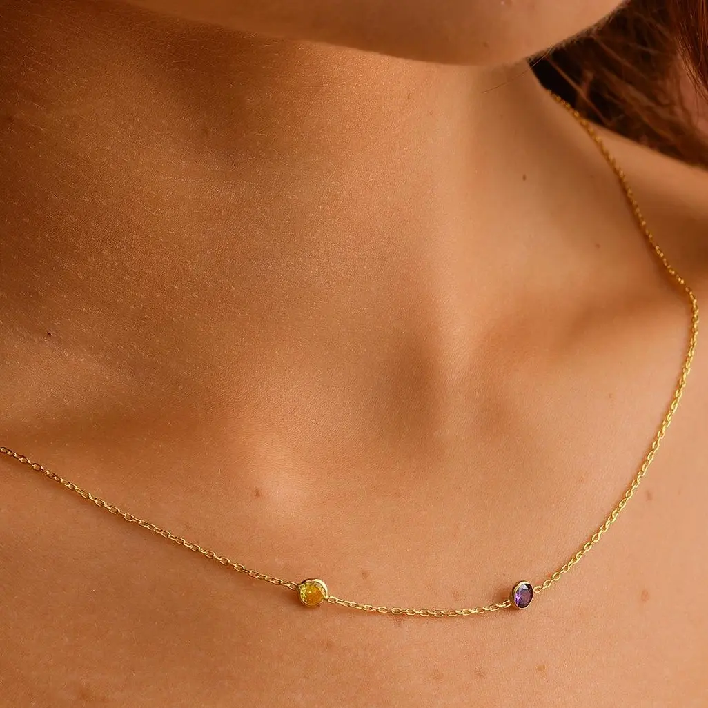 Customized Birthstone Necklace, Birthstone Personalized Necklace, Multiple Birthstone Pendant, Birthstone Wedding Necklace, Birthstone Keepsake Necklace, Family Birthstone Necklace, Birthstone Anniversary Necklace, Birthstone Bridesmaid Necklace
