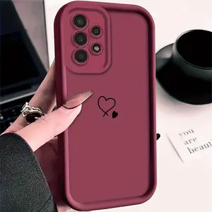 Minimalist Dual Heart Fashion Pattern Case for Samsung Galaxy S24 Plus S25 S23 S22 S21 Ultra FE S24+ Patterned Soft TPU Full Camera lens Protection Rugged Phone Cover Gift 2D printing