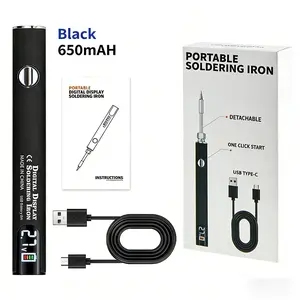 510 Portable USB Soldering Iron| 650mAh Rechargeable Digital Display Welding Pen| Adjustable Temp for Electronics Repair & DIY