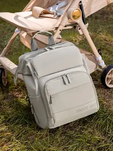 Ladies' fashion, simplicity, leisure, solid color, large capacity, multiple pockets, and multiple functions are suitable for daily travel, carrying children, and are essential for mothers, Diaper Backpack, Casual travel backpack