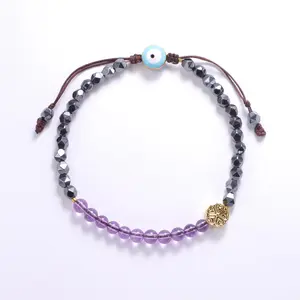 【East Aura Crystal】Peaceful Slumber - Amethyst and Hematite Bracelet