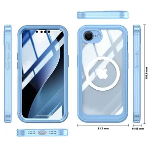 360 Tempered Glass Protection For Magsafe Case For iPhone 16e 2025 16 Pro Max 15 Pro Max Plus Wireless Charging Magnetic Cover