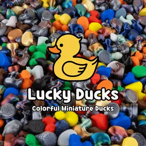 Tiny Ducks - Miniature 3D Printed Duck Figurines - Assorted Colors - Perfect for Crafts, Decorations, and Gifts - Cute Small Mini Animals - Duck Statues in Metallic, Stripes, Gradients & Solid Colors