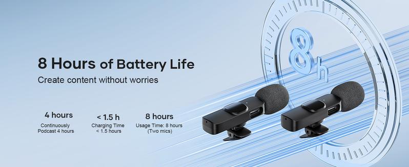 KUKIHO K9 2 Pack Wireless Lavalier Microphone for iPhone iPad and Android Phone, Lapel Mic Plug and Play Wireless Mic Noise Reduction Microphone for Video Recording Interview Podcast Vlog YouTube Tiktok