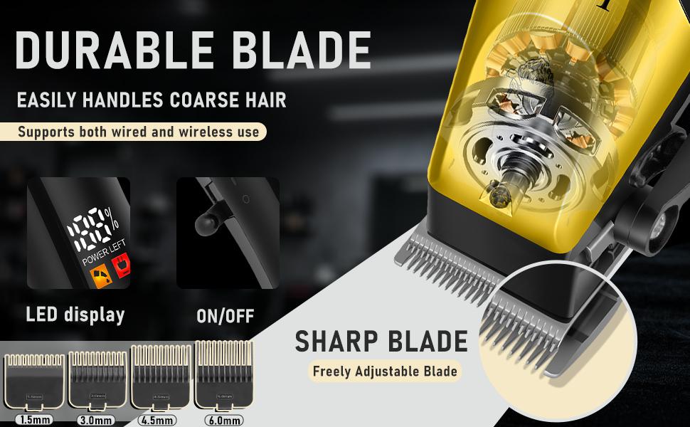 LQT Professional 2-in-1 Men's Hair Clipper & Beard Trimmer Set, Cordless Electric Haircut Kit with LCD Display, Dragon Engraved Detail Trimmer, Complete Barber Grooming Kit for Fades, Edges