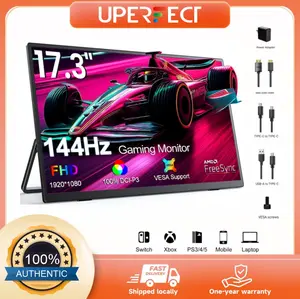 UPERFECT 17.3 inches 144Hz Portable Monitor 105.4% sRGB Full-featured Type-C port for one-cable device connection Immersive large-screen gaming experience Portable model with built-in stand Enable a second screen