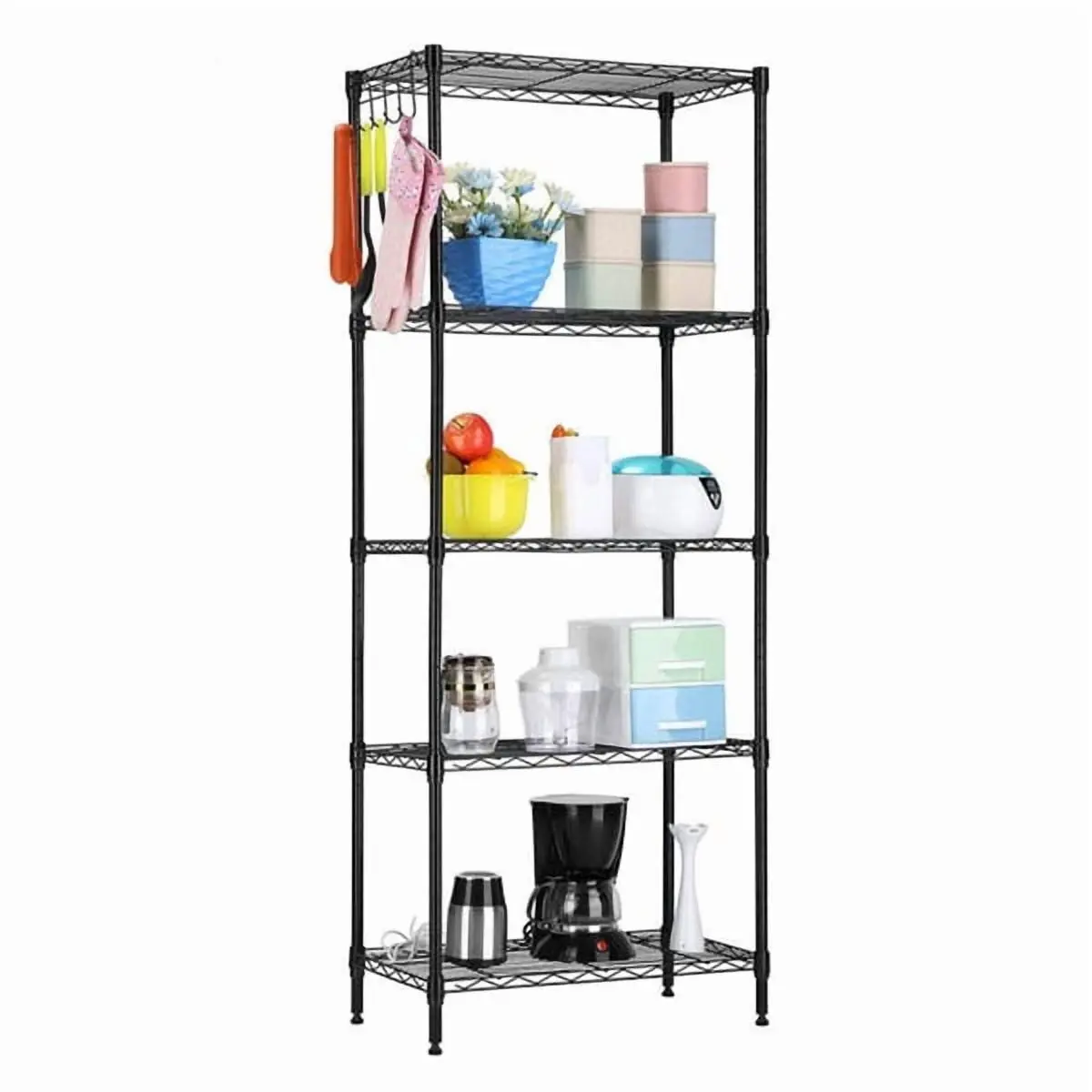 Alvantor 5-Tier Heavy Duty Storage Rack Shelving Unit, Black, 250 kg Load Capacity Alvantor 5-Tier Heavy Duty Storage Rack Shelving Unit, Black, 250 kg Load Capacity