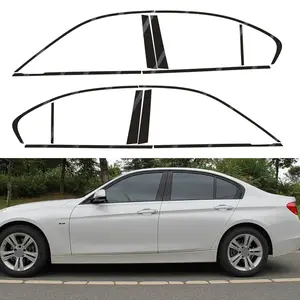 Glossy Black Chrome Delete Window Trims sticker For  BMW 3 Series F30 2013-2019