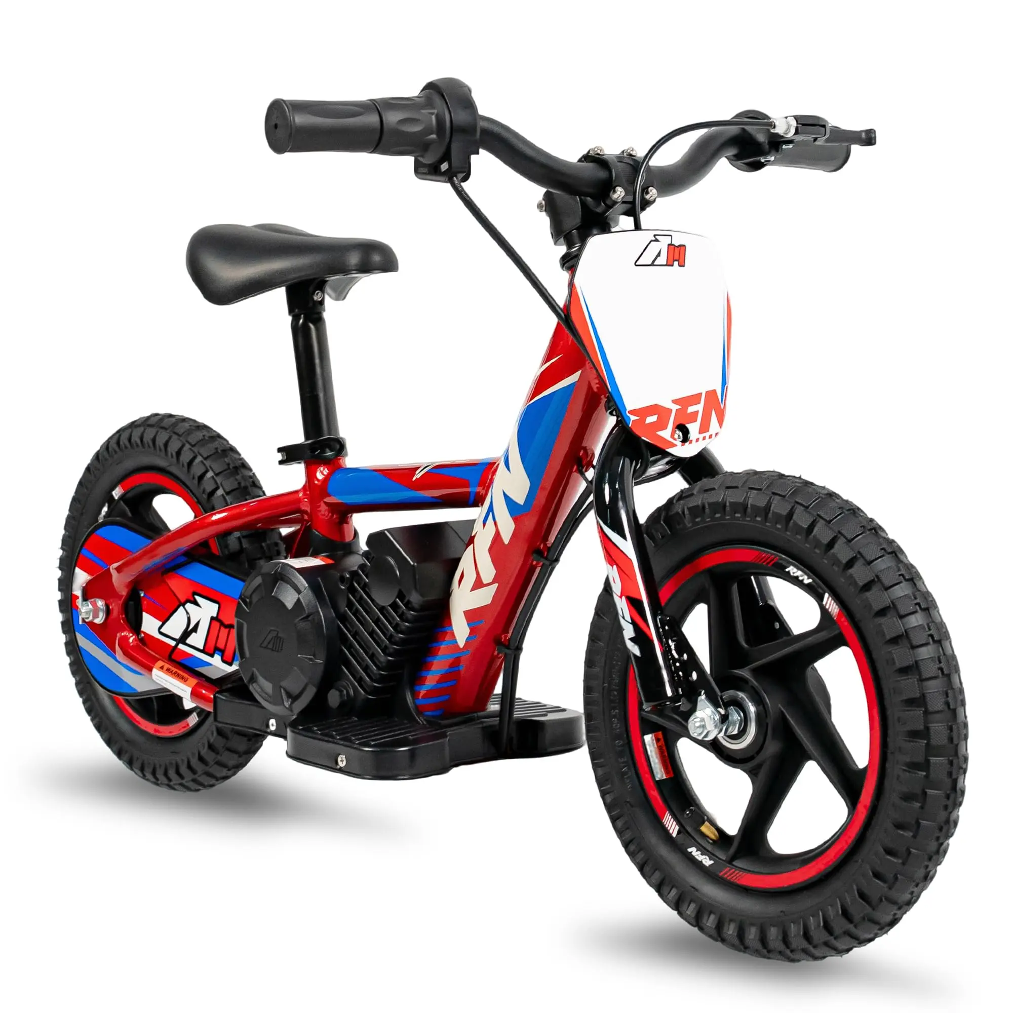 【RFN】 Kids Electric Bike for Ages 3–6, Lightweight 12" First Ride – 2 Speed Modes (3.7/8 mph), 24V Detachable Battery, Dual Brakes, Parent-Approved Safety for Entry-Level Beginners