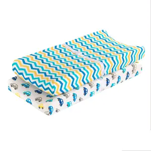 Everyday Kids 2-Pack Changing Pad Covers Cars/Chevron – Soft 100% Cotton Jersey, Fits Most Changing Tables 