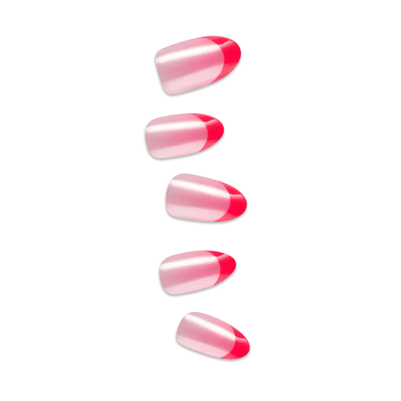 Impress Design No Glue Fake Press On Nails - My Daydreams | French Tips, Pink, Medium, Almond, Manicure