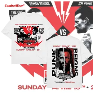 WRESTLEMANIA 42 Roman Reigns vs. CM Punk T-shirt, WWE Tee, Wrestling Gift, Sports Shirt, Gift for Him Gift For Her Streetwear