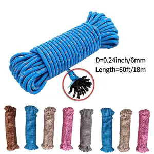 6mm Paracord Outdoor Multi-Functional Climbing Paratrooper Tether Rope, 18m Safety Rope for Camping and Hiking, Handmade DIY Rope