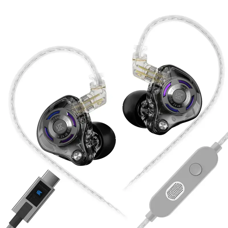 KZ Gale Wired Headset with Type-C Plug, Mic, Pro Gaming Audio, Noise Isolation, DSP, 4 EQ Modes - Compatible with Mobile Devices, Android Phones, Stable Connection