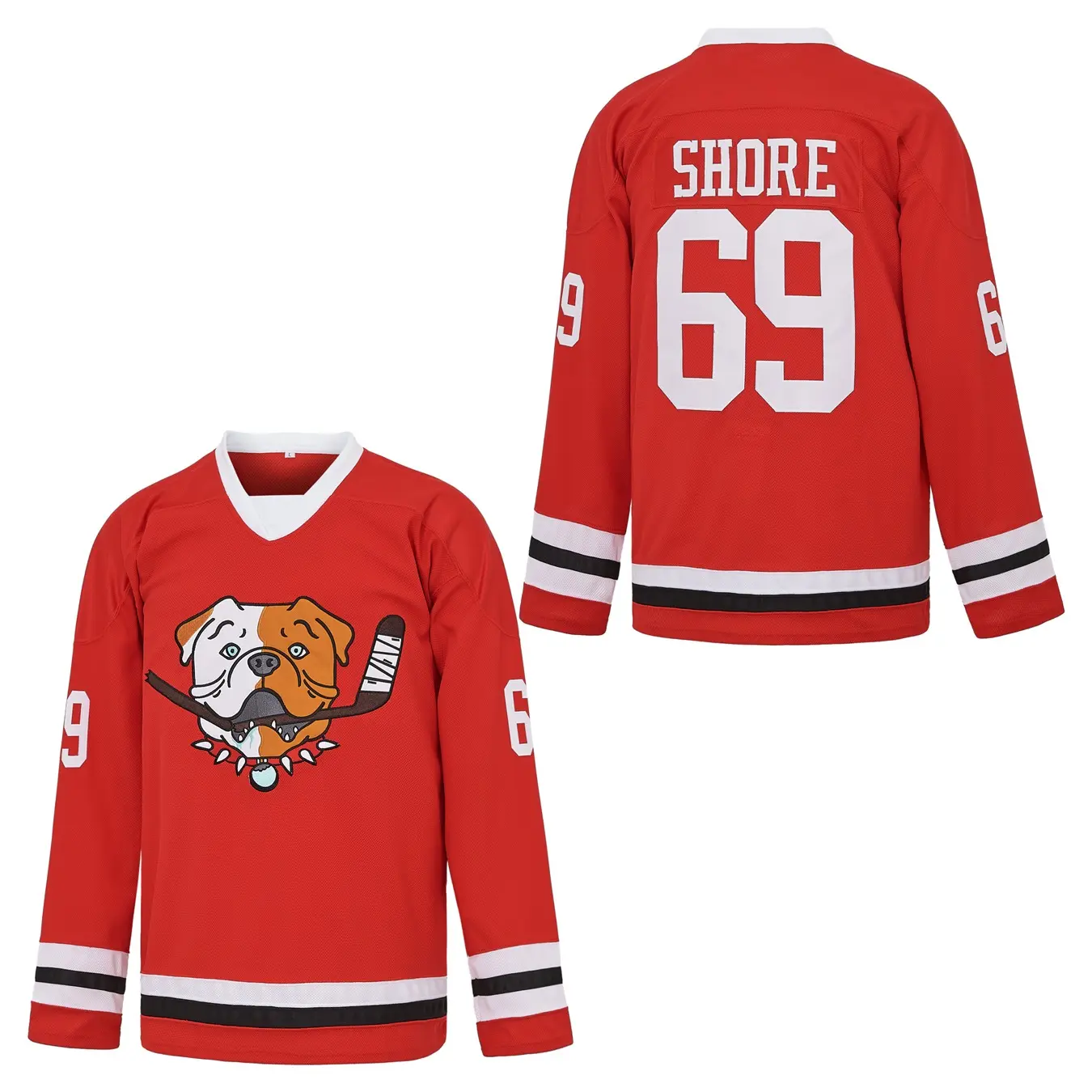 Men's #69 Classic Style Athletic Apparel Shoresy Jersey - Letterkenny Design, Numbered/Slogan Graphic, Long-Sleeve Unisex, Breathable, Machine Washable for Ice or Off-Ice Hockey Fans, Normal Type