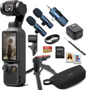 DJI Osmo Pocket 4 Value Bundle, 3-Axis Action Vlog Camera with 4K/240fps Recording Capability