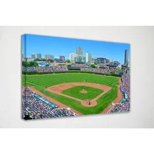 Wrigley Field Chicago Cubs Canvas Wall Art Wall Decor Room Decor, Home Decor, Movie Poster for Gift READY TO HANG