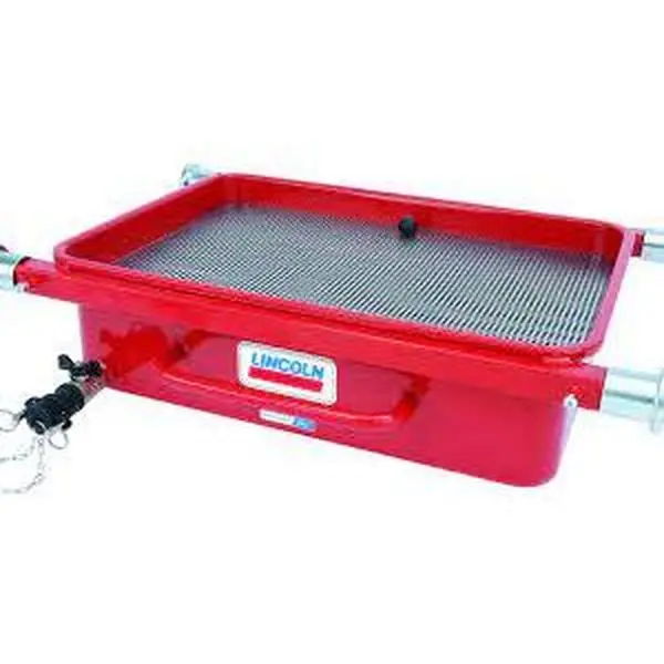 Lincoln 13-Gallon Pit Drain - 3662, Steel Construction, Red Plastic Body