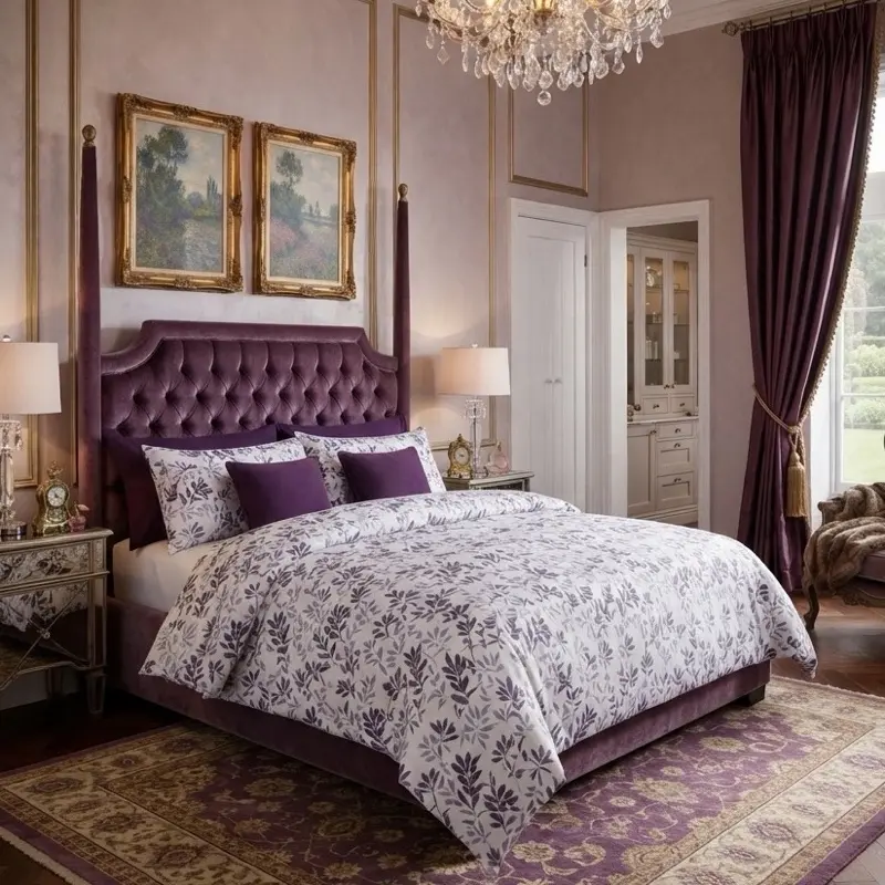 6 pieces set bedroom purple 6 pieces set bedroom purple