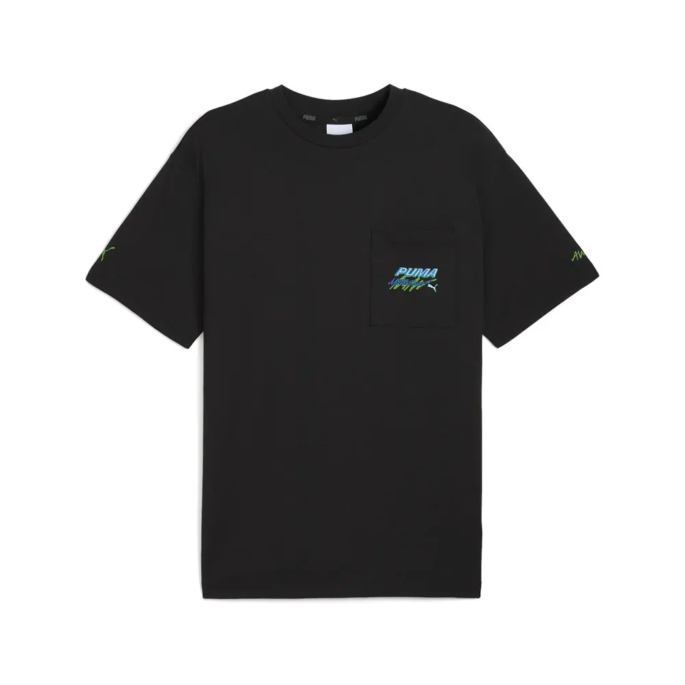PUMA Mens Awge Graphic Crew Neck Short Sleeve Casual Tops Casual - Black