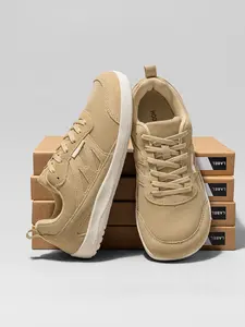 HOBIBEAR Women's Wide Fit Casual Walking, PU Leather Low Top Round Toe Lifestyle Sneakers Trainer Shoes, Breathable Lace-Up Flats for All Seasons