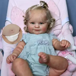 50CM Adorable Vinyl Girl Maddie Bebe Reborn Dolls 3D Painted Realistic Reborn Doll With Rooted Hair Bebe Doll Toys For Family's Gifts Muñecas Reborn