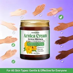 Arnica Cream with Arnica Flower Extract, Aloe Vera, Moisturizing, Nourishing, Hand and Elbow Care, 80g/2.82oz, Suitable for All Skin Types