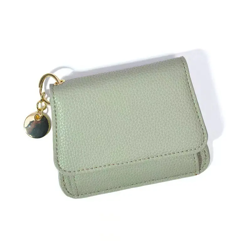 Premium Slim Tri-Fold Wallet for Women Genuine Leather RFID Blocking Zipper Pocket & Keychain Compact Card Organizer Plain Design