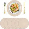 Round Placemat, 6 Counts/set Braided Placemat, Woven Table Placemat, Decorative Placemat for Dining Table Holiday Party, Kitchen Gadgets, Round Woven Placemats