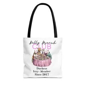Personalized 'Bully Brunch Club' Tote  Dog MoM Gift, Pet travel bag, Pet daycare bag, rescue parent gift, rescue mom, pet bag