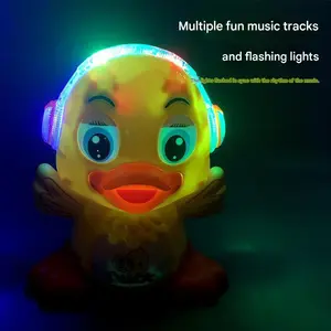 Kids Toddler Electric Dancing Duck Robot Toy, Light-Up Music Acrobatic Crawling Walking Toy, Cute Preschool Educational Musical Toy for Boys Girls Baby, Holiday Birthday Gift