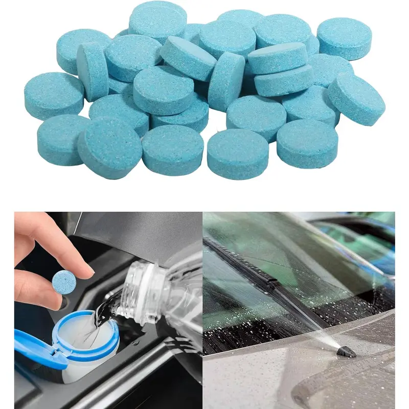 50 count Windshield Washer Fluid,Windshield Wiper Fluid, Accessories Wiper Fluid Concentrate, Windshield Washer Fluid Concentrated Clean,Remove Glass Stains,Fit for  Window Glass