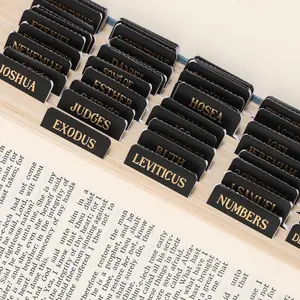 Laminated  Tabs,  Foil Embossed Lettering  Chapter Index Tabs for Women Men,  Large Print Sticky Labels, Easy to Read and Apply, 105Chapters Labels for Easy Navigation (Black)