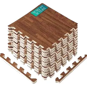 EVA Interlocking Mats, Puzzle Floor Tiles, Foam Floor Padding with Border for Furniture, Home Space, Living Room, Garage 11,22,32 SQFT