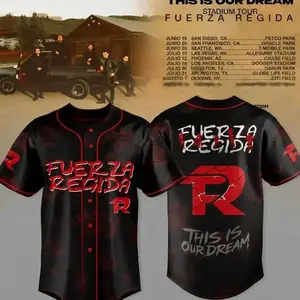 Fuerza Regida ‘This Is Our Dream’ 2026 Stadium Tour Official Baseball Jersey – Mexican Regional Concert Gear, Personalized Streetwear Fan Apparel
