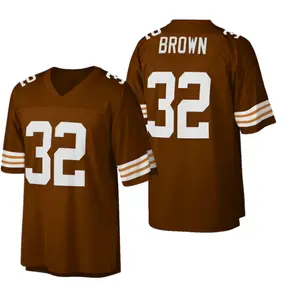 Classic Brown Retro Football Jersey Mitchell & Ness Authentic Replica 1980s Vintage Style Heavyweight Mesh Fabric Stitched Tackle Twill Logos  Perfect for Collectors & Game Day |Limited Stock – Get Yours Now