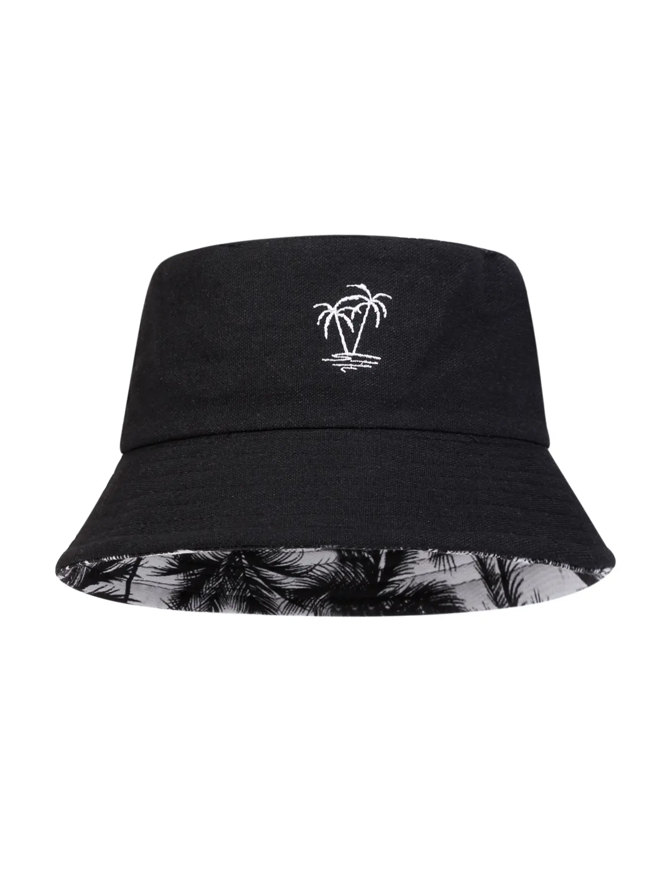 Unisex Animal Embroidery Bucket Hat, Casual Trendy Hat, Fitted Cool Hats, Casual Asymmetrical Design, Fitted Woven Fabric, Spring & Fall Travel Beach Vacation Cap, Embroidered Hat