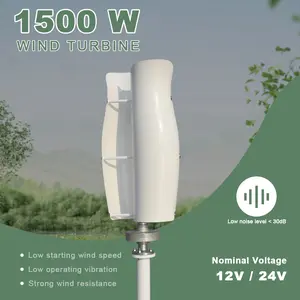 1500W White Tulip Vertical Axis Wind Turbine Generator 12V-24V Low Noise for Home Use with Strong Wind Resistance and Low Operating Vibration outdoorfun