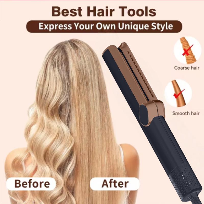 Airflow Styler 3-in-1 Curling Wand & Titanium Flat Iron Hair Straightener Dryer Professional Hair Curler with Cooling Air Vents | Dual Voltage & Adjustable Temp Hair Dryer