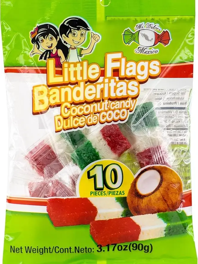 Mexican Coconut Candy 10CT Fiesta Pack - Authentic Dulce De Coco Banderitas Pinatera for a Sweet and Colorful Experience by Don Turinos