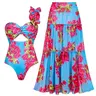FLAXMAKER Women's One Shoulder Ruffle Removable Strap Flower Print One Piece Swimsuit and Skirt Swimdress Beachwear Sexy Tummy Control Summer Bathing Suit Stylish Beachwear #Summervibes #TikTokShopMothersDay #SwimWeek