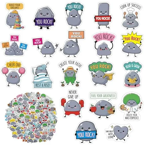 200 Pcs You Rock Stickers Inspirational Baseball Golf Football Themed Sticker Waterproof Vinyl Sticker for Men Women Water Bottles Laptop Phone Journal Scrapbooking