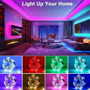 Smart Bluetooth-compatible LED Strip Light, USB 5v Low Voltage Safe Power, APP Control, Remote Dual Control, Color Changing, Music Rhythm, Timer Mode