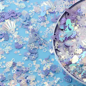 5 Spoons/Bag Sparkle Festival Wedding Confetti Slime Fillings Colorful Sequins For Nailsart Make Up Charms