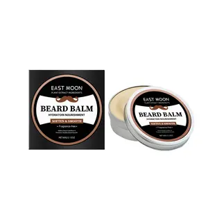 2PCS East Moon Men's Beard Care Cream Wax Moisturizing, Soft And Smooth Clean Beard Shine And Soft Care